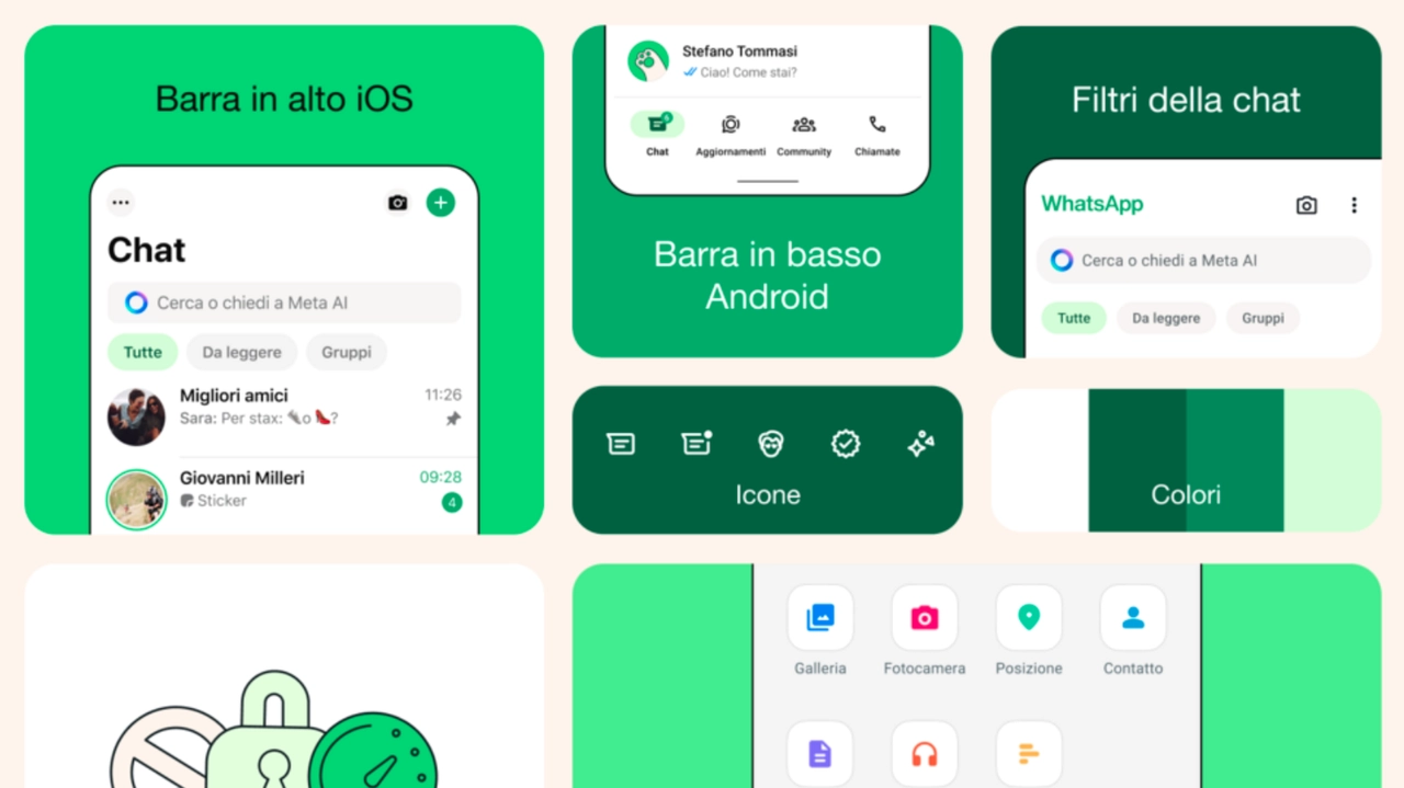 Il nuovo aspetto dell'app