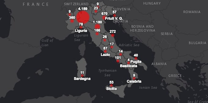 Coronavirus Italia: la mappa dei contagi 
