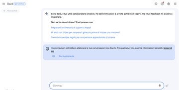 Bard disponibile in italiano, tutte le novità