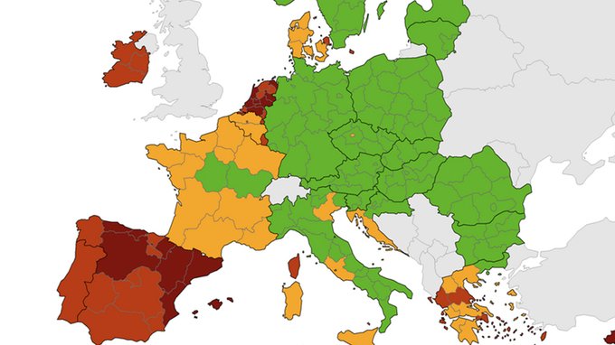 4 Regioni in zona gialla da subito: cosa ha deciso l'Unione Europea