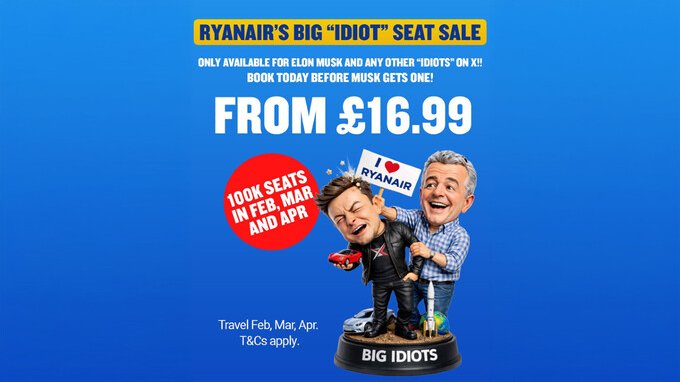 Elon Musk insulta il CEO di Ryanair, poi minaccia di comprare la compagnia. Bluff o realtà?