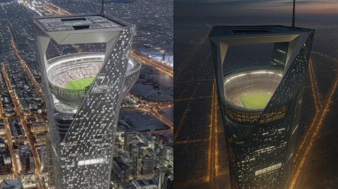 Uno stadio mai visto prima. Sarà sopra un grattacielo a 330 metri di altezza