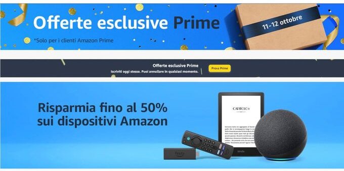 Offerte Esclusive Amazon Prime: le migliori offerte di oggi 12 ottobre