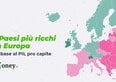 La classifica dei Paesi europei per PIL pro capite. Dov'è l'Italia?