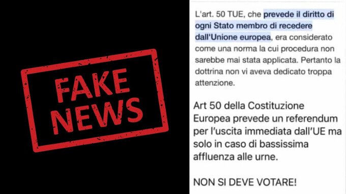 Referendum per uscire dall'Ue con bassa affluenza alle europee: attenzione alla fake news