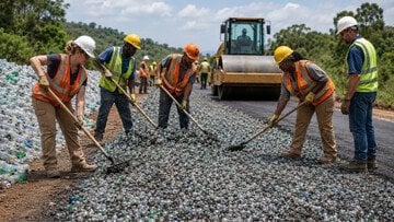 Asfalto addio. 684.000 bottiglie di plastica diventano 1 chilometro di strada