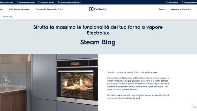 Electrolux lancia il nuovo Steam Blog