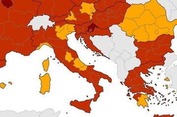 Le nuove zone arancioni e rosse in Italia: la mappa dell'UE