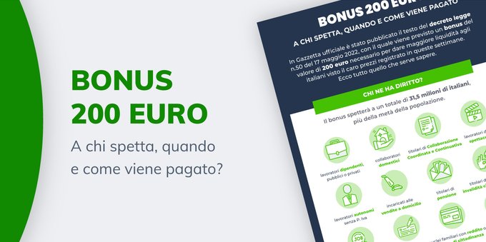 Tutto quello che serve sapere sul bonus 200 euro