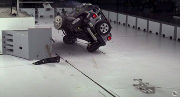 Jeep Wrangler si ribalta nei crash test IIHS