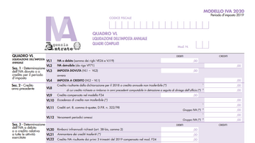 Quadro VL dichiarazione IVA 2020: novità e istruzioni per la compilazione