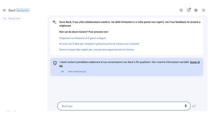 Bard disponibile in italiano, tutte le novità 