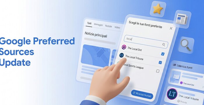 L' Update Google «Preferred Sources» diventa globale: cosa cambia gli editori
