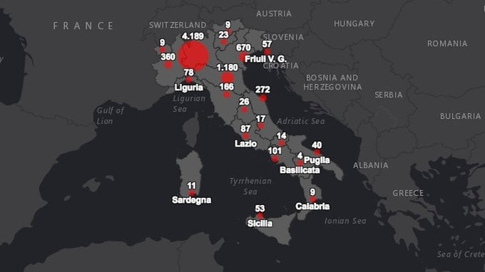 Coronavirus Italia: la mappa dei contagi 