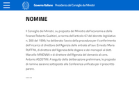 Ruffini torna alla guida dell'Agenzia delle Entrate