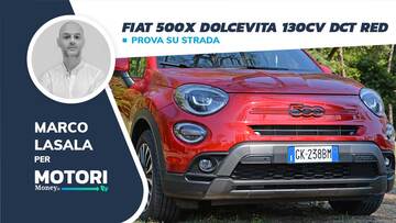 Fiat 500X MY22 Dolcevita 130CV DCT RED: capote in tela, alimentazione ibrida e cambio doppia frizione