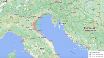 Queste zone d'Italia potrebbero essere sommerse dall'acqua entro il 2100