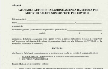 Scuola: serve l'autocertificazione per entrare, ecco l'ordinanza