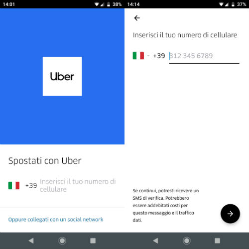 RICEVUTE UBER SCARICARE