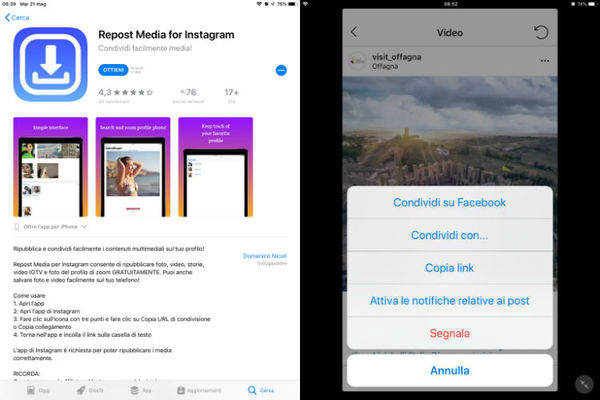 scaricare i video di instagram