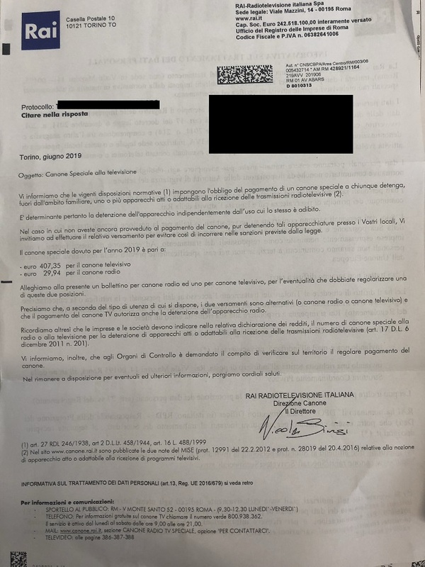 Lettera Canone Rai Imprese Attenzione Alla Trappola
